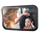 InnovaGoods® Miroir voiture bébé panoramique avec rotation à 360°, miroir voiture siège arrière vision large, accessoires voiture miroirs pour chaise bébé siège arrière adapté à toutes les voitures.