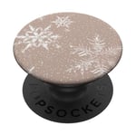 Esthétique neige blanche sur beige mignon bohème rustique hiver PopSockets PopGrip Adhésif