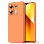 Byvuwiay Coque pour Xiaomi Redmi Note 13 5G, Ultra Mince Premium Housse Souple en Silicone Liquide, Coque de Protection pour Xiaomi Redmi Note 13 5G - Orange