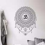 UYEDSR Wall Sticker Boho Style Wall Murals Ohm Mandala Pattern Wall Sticker Yoga Mandala Geometric Wallpaper Home Yoga Studio Mandala Decor 44x57cm