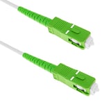 BeMatik - Câble á fibre optique SC/APC á SC/APC simplex monomodes 9/125 de 30 m OS2 blanc