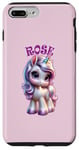 Coque pour iPhone 7 Plus/8 Plus Motif licorne mignon pour filles avec nom rose