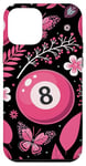 Coque pour iPhone 12 mini Retro Pink Lucky Disco 8 Ball For Women