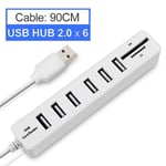 Adaptateur de carte USB 8 en 1,câble OTG,mini carte SD TF,HUB USB,transfert de données haute vitesse pour PC Lapton Macbook Samsung Xiaomi - Type 8 IN 1 Card Reader 1