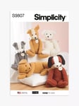 Simplicity 61cm Poseable Plush Pups Sewing Pattern, S9807