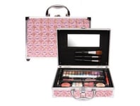 Kit Mallette De Maquillage Fashion Make Up Enfant 46 Pieces - Coffret Disco Rose Paillettes - Cosmetiques Casuelle - Set Beaute Fille Et Carte