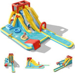 structure Gonflable Aquatique avec Piscine Pistolet Eau Toboggan Aquatique sans Souffleur