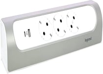 694504 Multiprise D'Angle Coudée À 45° Avec 3 Prises Usb A Et Usb-C 3000 Ma-5,0 V-15 W Max,Montage Mural Et Sur Table,Sans Câble,Ul