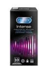 Durex Préservatifs a surface stimulante intense avec gel Desirex, 10 pieces