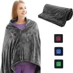 USB Electric Heated Shawl Blanket Foldable Portable Year Round Warmth