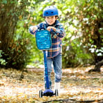 Micro Maxi Deluxe LED Navy Scooter with Small Blue Helmet and Sealife Lunch Bag