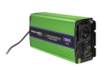 Qoltec Monolith - Dc Till Ac-Inverterare / Batteriladdare / Ups - Ren Sinusvåg - Ac 230 V / Dc 12 V - 600 Watt - Utgångskontakter: 3