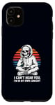 Coque pour iPhone 11 I Can't Hear You I'm in My Own Concert Skeleton Music Lover