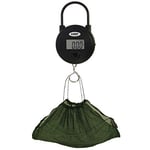 NGT Carp Coarse Fishing Black Digital Weigh Scales with Deluxe Green Soft Mesh Fish Holding Weigh Sling