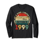 25 Year Old Vintage October 1999 Retro 25th Birthday Men Boy Long Sleeve T-Shirt