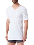 DIM T-Shirt Homme Col V EcoDIM 100% Coton x2, Blanc, L