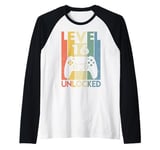 Level 16 Unlocked Shirt 16th Video Gamer Birthday Boy Gifts Raglan Baseball Tee