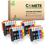 COMETE CONSOMMABLE 570 571 XL Pack de 20 Cartouches d'encre compatibles avec CANON PGI-570 CLI-571 XL PGI570 CLI571 570 571XL 8 Noir + 4 Cyan + 4 Magenta + 4 Jaune