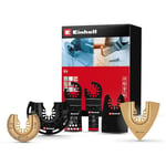 Einhell set multi-outils 6-pièces (lame de scie plongeante BIM, lame de scie semi-circulaire HCS, lame de scie plongeante CrV, lame de scie semi-circulaire HM, râpe Delta, grattoir flexible).[G480]