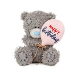 Me to You Tatty Teddy 10cm Happy Birthday Bear Holding Balloon - Official Collection, Grey