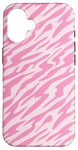 Coque pour iPhone 16 Preppy Pink Tiger Animal Print Cute Aesthetic Pattern