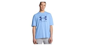 T shirt manches courtes under armour heavyweight logo bleu homme s