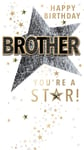 You're A Star Brother Happy Birthday Card - Second Nature Champagne Range