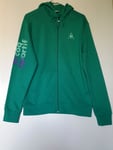 LE COQ SPORTIF SWEAT ZIPPE A CAPUCHE TAILLE L VERT LOGO