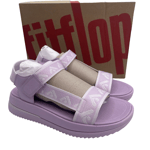 FitFlop Surff Webbing Sandals, Back-Strap Touch Fasten Size UK 5, Wild Lilac