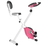 HOMCOM Magnetic Resistance Exercise Bike Foldable LCD Adjustable Seat Pink