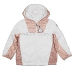 MONCLER ENFANT Contrast Panel Zip Hooded Jacket White Pink 24 Months NEW RRP 205