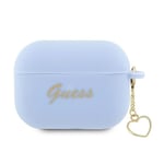 Guess Silicone Heart Charm - ?tui AirPods Pro 2 (niebieski), ?tui pour ?couteurs + casque, Bleu