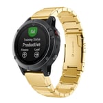 Garmin Fenix ​​​​5 teräksinen kellon ranneke, 22 mm - kultaa