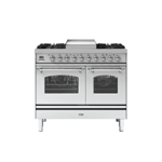 Ilve Milano PD10FNE3/SSG 100cm Stainless Steel Wide Dual Fuel Range Cooker – Brass Trim