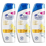 Head & Shoulders, Citrus Fresh Shampoing Antipelliculaire, Protection Longue durée contre les Démangeaisons, pour Cheveux Gras, Parfum D'Agrumes, Lot de 3 x 500 ml