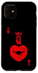 iPhone 11 Queen Of Hearts Card Valentine Lips. Valentine Kisses Case