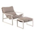 Fauteuil de jardin relax Lambinio blanc et graphite Hesperide