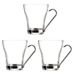 Ensemble de tasses à café Quid Transparent Acier verre (250 ml) (3 Unités)