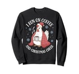 I Run On Coffee And Christmas Cheer Funny Chicken Santa Hat Sweatshirt