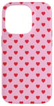 Coque pour iPhone 14 Pro Mignons Mini Coeurs Rouges sur Fond pour Filles