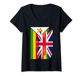 Womens ZIM UK National Flags Patriotic Citizen Souvenir Attire V-Neck T-Shirt