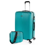 ITACA - Rigid Suitcase Medium Size - ABS Medium Suitcase 65cm Hard Shell Suitcase - Lightweight 20kg Suitcase with Combination Lock - Lightweight and Resistant Travel Medium Size Suitcase, Mint Green