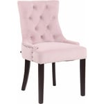 Fauteuil à déjeuner de style Chesterfield dans le dossier haut en velours couleurs élégantes différentes couleurs Couleur : Rose