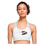 Nike Femme W Nk Df Swsh Cb Logo Sports bra, White/Black/Lt Smoke Grey/White, M EU