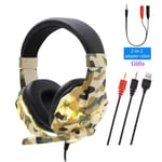 Ordinateur PC Gamer Casque avec Micro LED Lumiere Bruit Annuler Casque de jeu de t¿l¿phone a fort son pour PS4 ¿couteur Musique St¿r¿o Casque-marron PC avec lumiere_XINENGJI