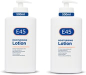 E45 Lotion Moisturiser Daily Body Pump Very Dry Sensitive Hydrated Skin 2x 500ml