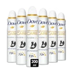 DOVE - Déodorant Femme Original Advanced Care - Spray Anti-transpirant - technologie anti traces blanches - prend soin des aisselles (lot de 6x200ml)​