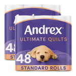 Andrex Toilet Rolls x96 Supreme Quilts Fragrance-Free 3 Ply Toilet Paper