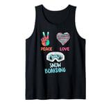 Snowboarding PEACE LOVE SNOWBOARDING Kids Girl Tank Top