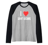 I Love Saint Lucians Nationality Saint Lucia Raglan Baseball Tee